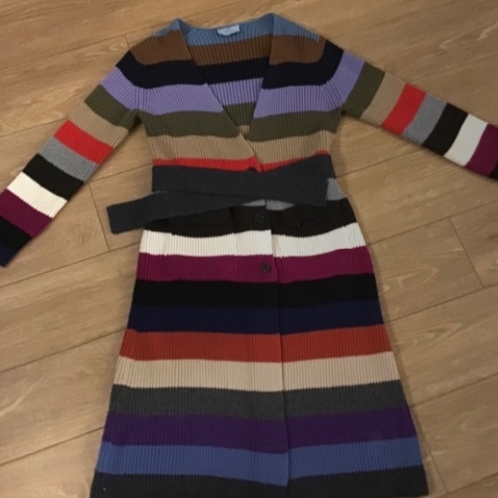Pre-loved AUTHENTIC Prada long cardigan multicolor. Sz 40 IT. FINAL SALE!
